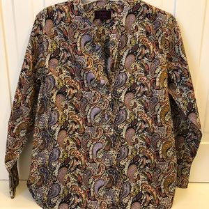 J Crew libert paisley popover blouse